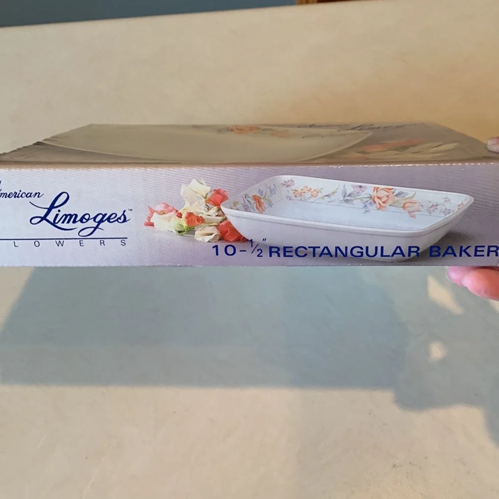 American Limoges Flowers Collection. It is the 10 1/2” Rectangular Baker